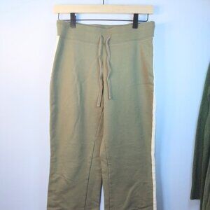 Vintage Fashion Bug Athletic Pants Olive Green White Stripe Pull On Size Small